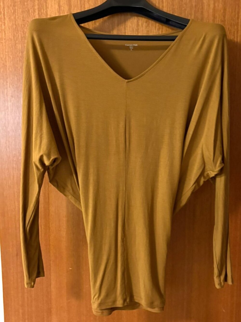 Garnet Hill Zuri Comfort Knit Top XL Gold